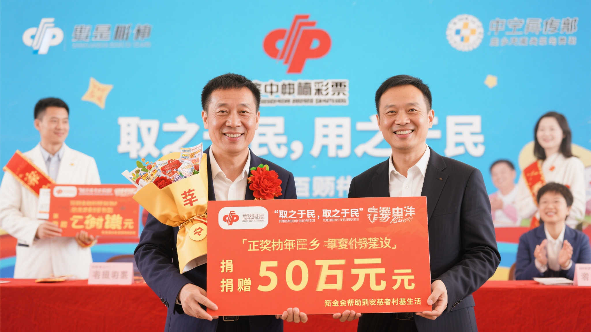 男子随手买彩票喜中710万大奖 现场慷慨捐款18万